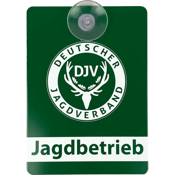 DJV-Autoschild "Jagdbetrieb" (Aluminium)